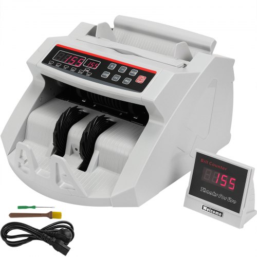 VEVOR Banknotes Counters Money Counter With LED Display Professional Note Counter With False Banknotes Detector, UV/MG, 1000 Bills/Minute, Counts Only Number of Sheets