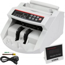 VEVOR Contor de bancnote Contor de bani cu display LED Contor de bancnote profesional cu detector de bancnote false, UV/MG, 1000 bancnote/minut, numara numai numarul de foi