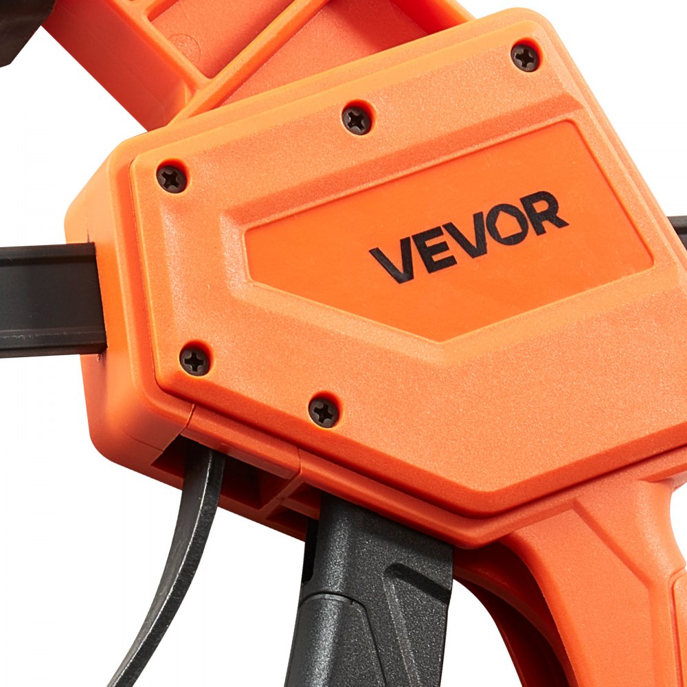 VEVOR Bar Clamps for Woodworking, 2-Pack 30.48 cm One-Handed Clamp/Spreader, Quick-Grip F-Clamp with 154 kg Load Limit, Premium Plastic and Carbon Steel, for Woodworking Metal working, Orange + Black