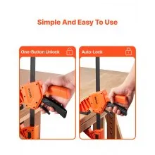 Bar Clamps for Woodworking 2-Pack 12 inch One-Handed Clamp/Spreader 340 lbs Load