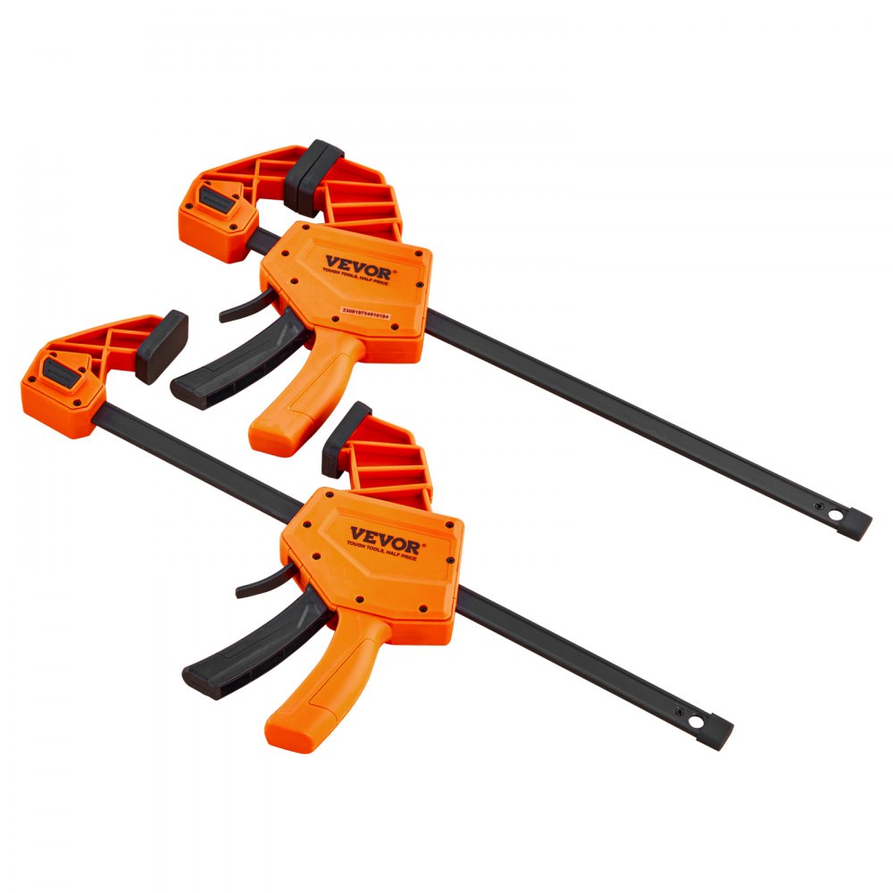 VEVOR Bar Clamps for Woodworking, 2-Pack 304.8 mm One-Handed Clamp/Spreader, Quick-Change F Clamp with 300 lbs Load Limit, High-strength Plastic and Carbon Steel, Wood clamps for Woodworking