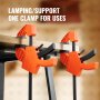 VEVOR Bar Clamps for Woodworking, 2-Pack 12" One-Handed Clamp/Spreader, Quick-Change F Clamp with 300 lbs Load Limit, High-strength Plastic and Carbon Steel, Wood clamps for Woodworking Metal working