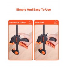 Bar Clamps for Woodworking 2-Pack 12 inch and 2-Pack 6 inch Clamp / Spreader