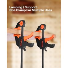 Bar Clamps for Woodworking 2-Pack 12 inch and 2-Pack 6 inch Clamp / Spreader