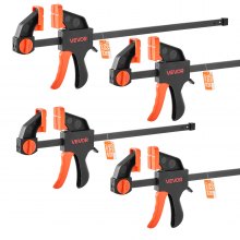 Bar Clamps for Woodworking 2-Pack 12 inch and 2-Pack 6 inch Clamp / Spreader