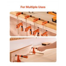 Bar Clamps for Woodworking 2-Pack 6 inch and 2-Pack 12 inch Lockable F Clamp