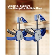 Bar Clamps for Woodworking 2-Pack 24 inch One-Handed Clamp/Spreader 340 lbs Load
