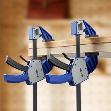 Bar Clamps for Woodworking 2-Pack 24 inch One-Handed Clamp/Spreader 340 lbs Load