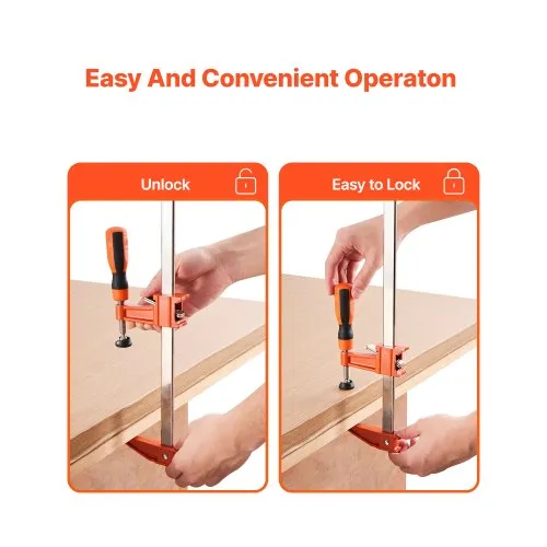 F-pitskruvide komplekt 2 tk, 61 cm, lukustatav, 272 kg, oranž — pilt 5