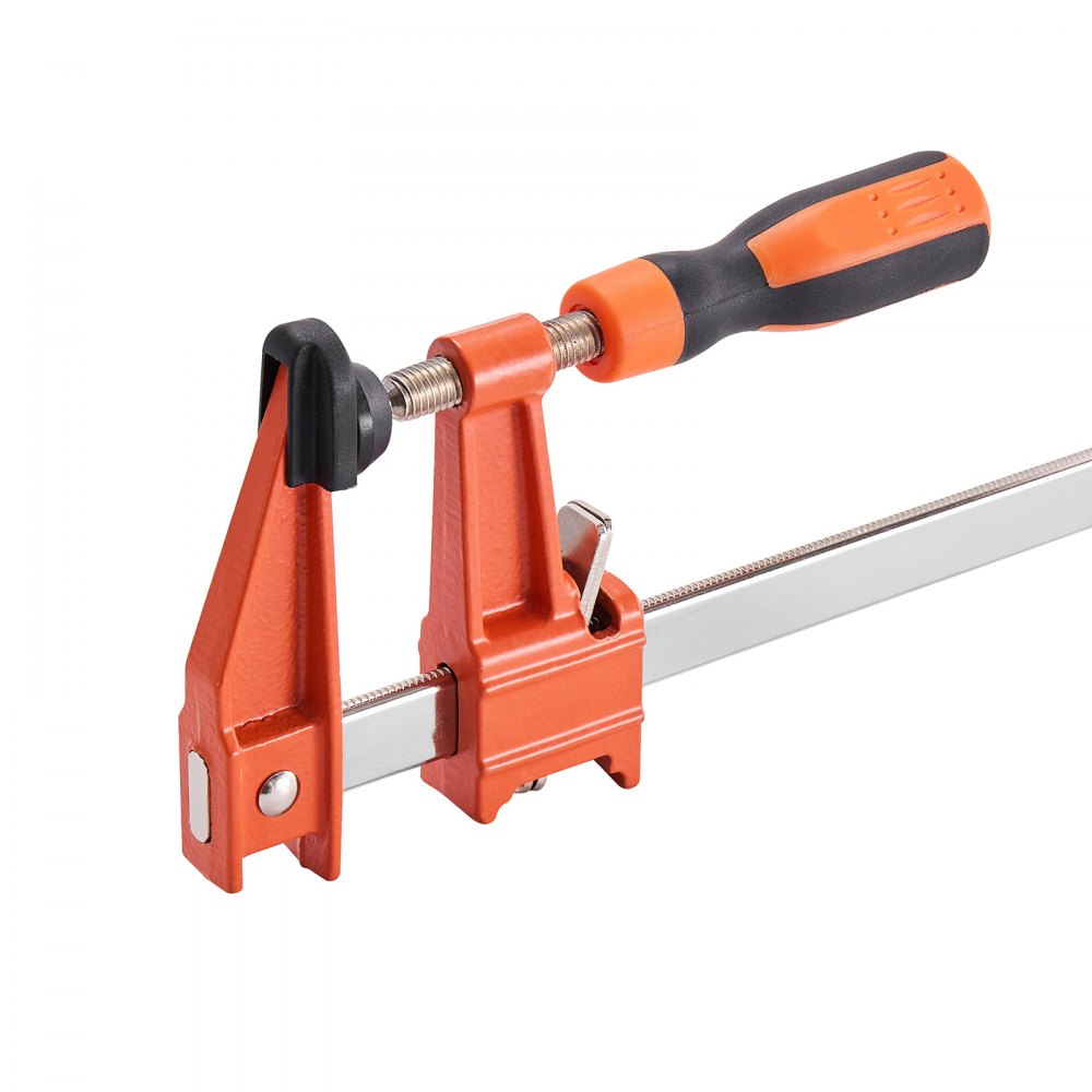 VEVOR Bar Clamps for Woodworking, 2-Pack 610 mm Opening, Lockable F-Clamp with 272 kg Load Limit, 63.5 mm Depth, Cast Iron and Carbon Steel, Easy to Use, Wood Clamps for Woodworking Metal Working