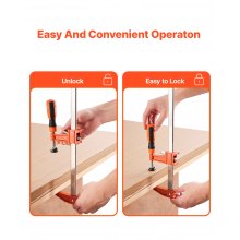 Bar Clamps for Woodworking 2-Pack 24 inch Opening Lockable F Clamp Cast Iron