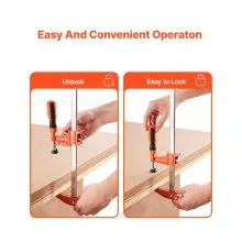 Bar Clamps for Woodworking 2-Pack 24 inch Opening Lockable F Clamp Cast Iron