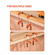 Bar Clamps for Woodworking 2-Pack 24 inch Opening Lockable F Clamp Cast Iron