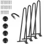 VEVOR 406.4MM Hairpin Furniture Legs, Metal Home DIY Projects for Nightstand, Coffee Table, Desk, 226.8KG Load Capacity with Rubber Floor Protectors, Metal Heavy Duty Sturdy Modern Table Legs, 4PCS