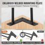 enlarged welded mounting plate of VEVOR 28" hairpin furniture legs compared to thinner alternatives.