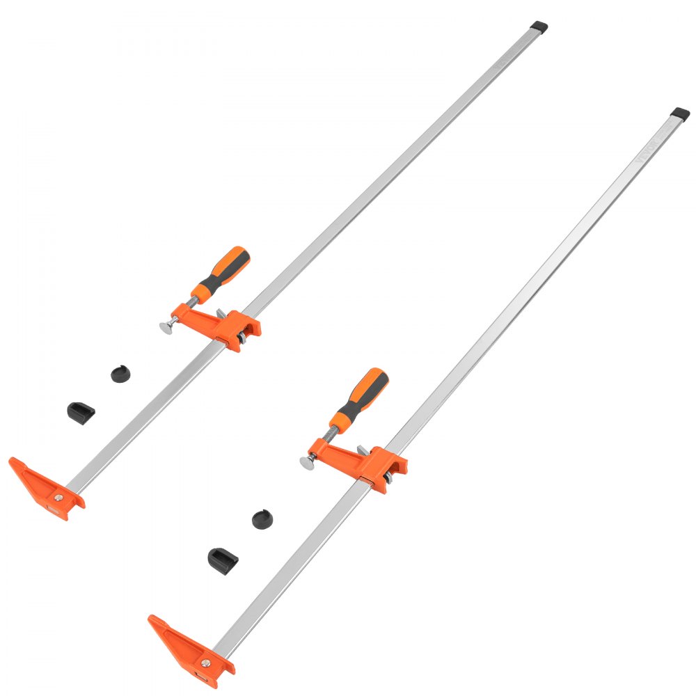 VEVOR Bar Clamps for Woodworking, 2-Pack 36" Clamp, Quick-Change F Clamp with 600 lbs Load Limit, 2.5" Throat Depth, Cast Iron and Carbon Steel, Wood Clamps for Woodworking Metal Working