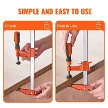 VEVOR Bar Clamps for Woodworking, 2-Pack 36" Clamp/Spreader, Quick-Change F Clamp with 600 lbs Load Limit, 2.5" Throat Depth, Cast Iron and Carbon Steel, Wood Clamps for Woodworking Metal Working