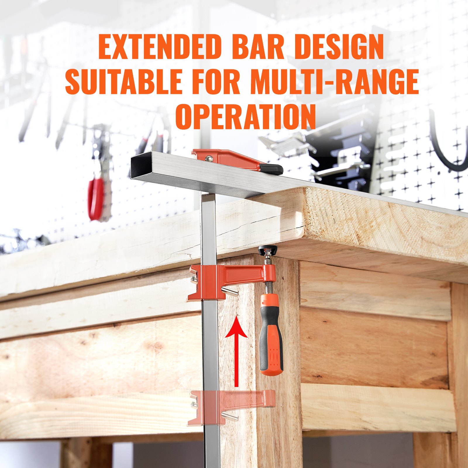 VEVOR Bar Clamps for Woodworking, 2-Pack 36" Clamp, Quick-Change F Clamp with 600 lbs Load Limit, 2.5" Throat Depth, Cast Iron and Carbon Steel, Wood Clamps for Woodworking Metal Working