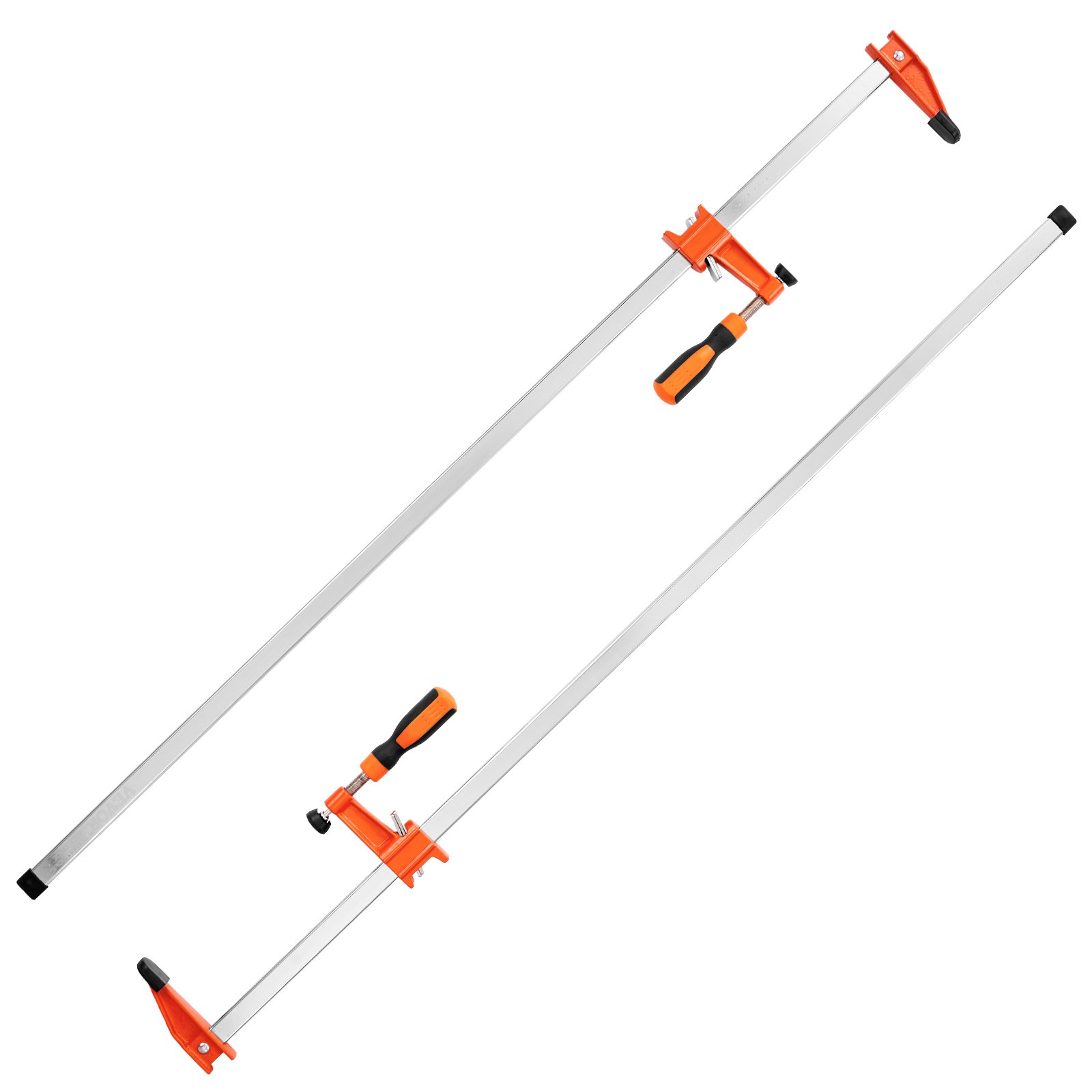 VEVOR Bar Clamps for Woodworking, 2-Pack 36" Clamp, Quick-Change F Clamp with 600 lbs Load Limit, 2.5" Throat Depth, Cast Iron and Carbon Steel, Wood Clamps for Woodworking Metal Working