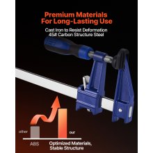 Bar Clamps for Woodworking 4-Pack 36 inch Opening Lockable F Clamp Cast Iron