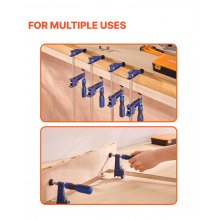 Bar Clamps for Woodworking 4-Pack 36 inch Opening Lockable F Clamp Cast Iron