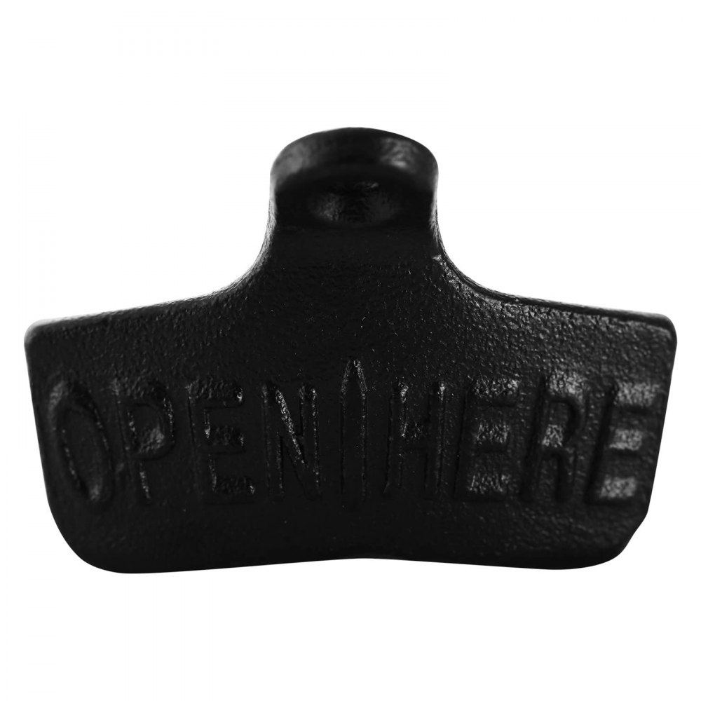 VEVOR cast iron bottle opener with &quot;open here&quot; embossed text