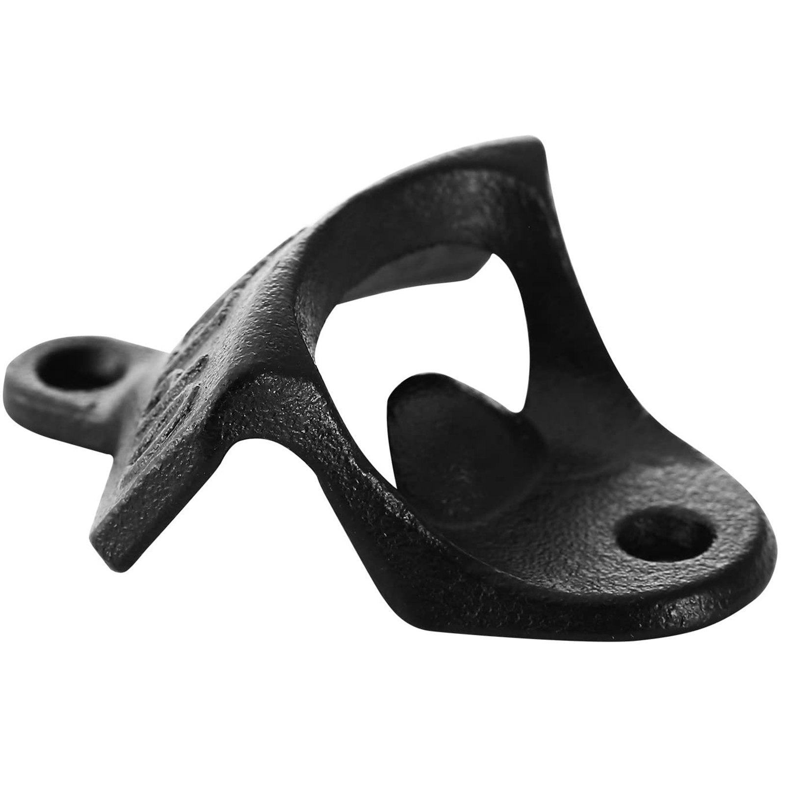 black wall-mounted VEVOR cast iron bottle opener with two screw holes.