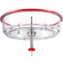 VEVOR hole saw cutter kit with transparent shield, red circular rim, and spring-loaded base.