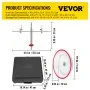 VEVOR Adjustable Hole Saw Cutter Kit, 1-5/8" to 11-13 /16" (40-300 mm), Recessed Hole Saw with PC Dust Shield, Two Replaceable Pilot Drill Bits, for Recessed Lights, Ceiling Speakers, Vent Holes