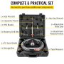 VEVOR Adjustable Hole Saw Cutter Kit, 1-5/8" to 8" (40-200 mm), Twin Blade Recessed Hole Saw with PC Dust Shield, Two Replaceable Pilot Drill Bits, for Recessed Lights, Ceiling Speakers, Vent Holes