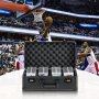 VEVOR card storage box with sports cards in a black protective case at a basketball game.