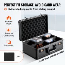 VEVOR Graded Card Storage Box, 4 Slots, Graded Sports Cards Holder Carrying Case with Coded Lock Foam Dividers, for 108 PSA Graded Cards 76 BGS Cards 84 SGC Cards 388 Top Loaders or 999+ Loose Cards