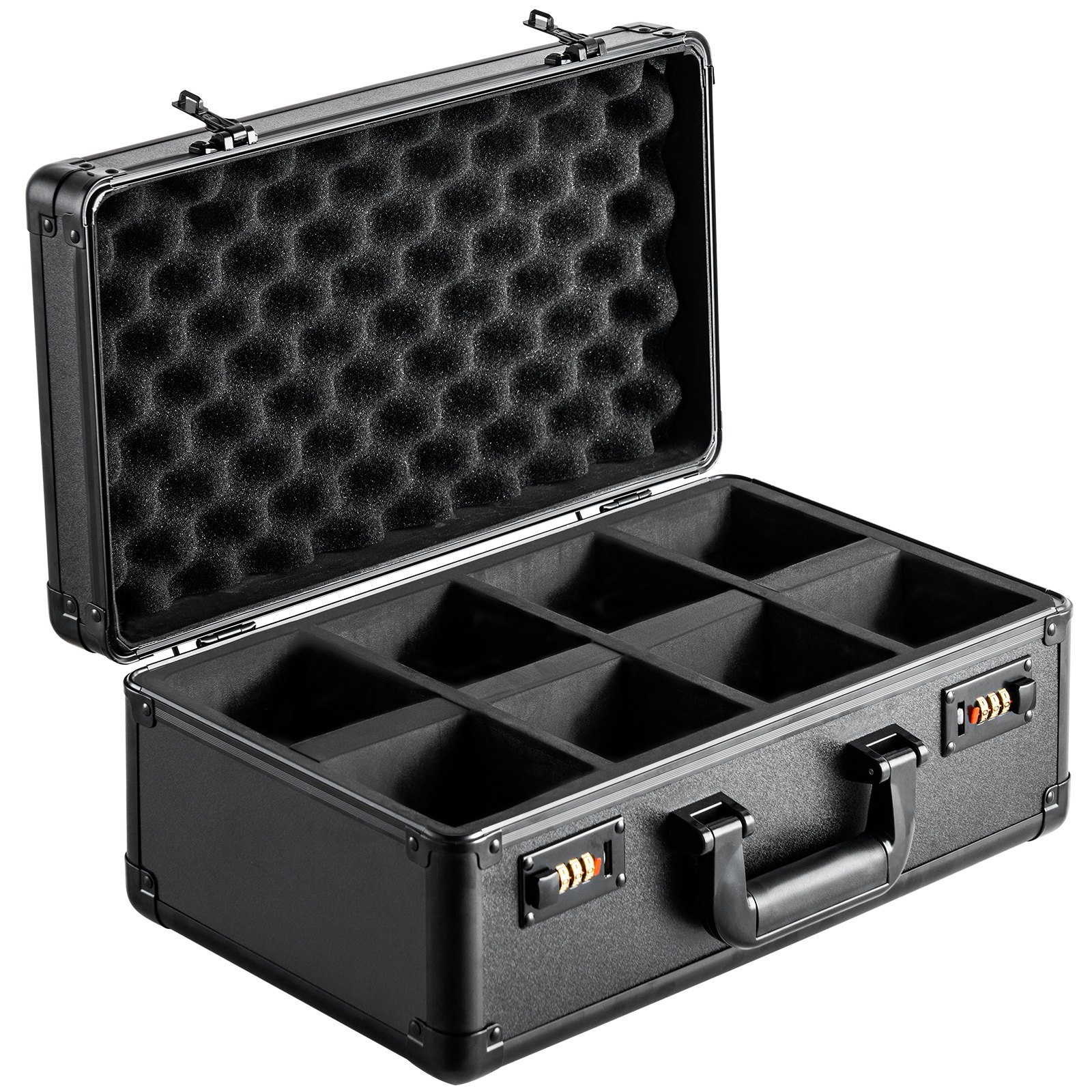 VEVOR Graded Card Storage Box, 4 Slots, Graded Sports Cards Holder Carrying Case with Coded Lock Foam Dividers, for 120 PSA Graded Cards 84 BGS Cards 96 SGC Cards 428 Top Loaders or 999+ Loose Cards