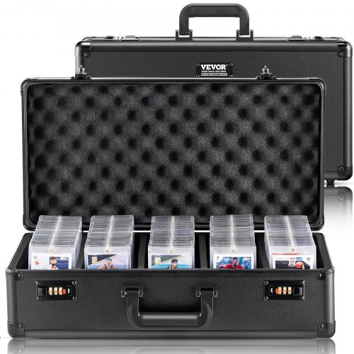 VEVOR Card Storage Box 5 Slots Graded Sports Card Holder With Coded Lock Foam Dividers Fits 162 Psa 115 Bgs 130 Sgc Cards Top Loaders Loose Cards VEVOR Card Storage Box 5 Slots Graded Sports Card Holder With Coded Lock Foam Dividers Fits 162 Psa 115 Bgs 130 Sgc Cards Top Loaders Loose Cards