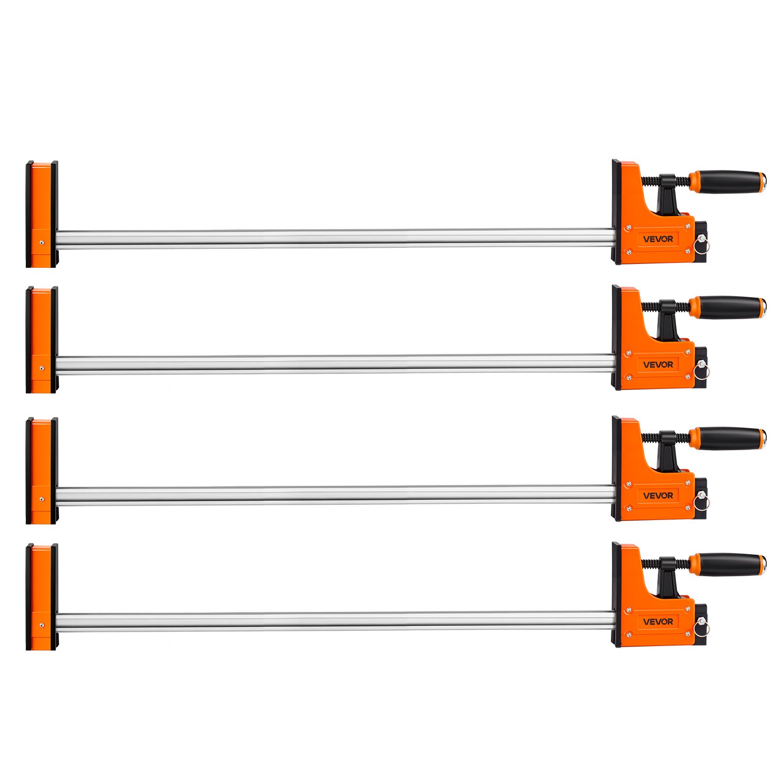 VEVOR Bar Clamps for Woodworking, 4-Pack, 91.4 cm Opening F Clamps, 680 kg Load Limit, Clamp/Spreader 2 Modes, Soft Rubber Pads, Ergonomic Handle, Carbon Steel Bar, for Wood Working and Metal Working