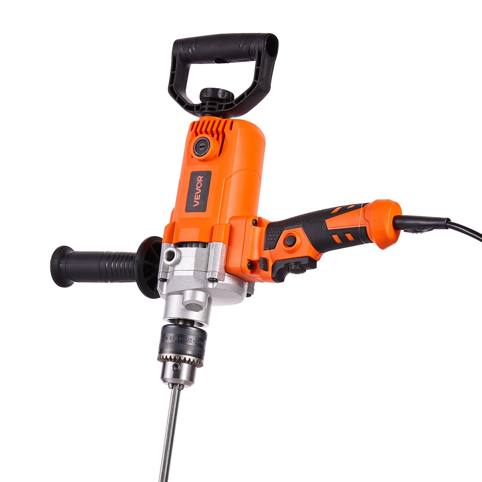 VEVOR Drill Mixer, 15.89mm Corded Electric Drill Mixer Set, 0-750RPM 3A Mixing Drills, Mixing Drills Machine with D-Handle for Drilling & Blending, Handheld Cement Mixers for Fodder, Paint, Cement