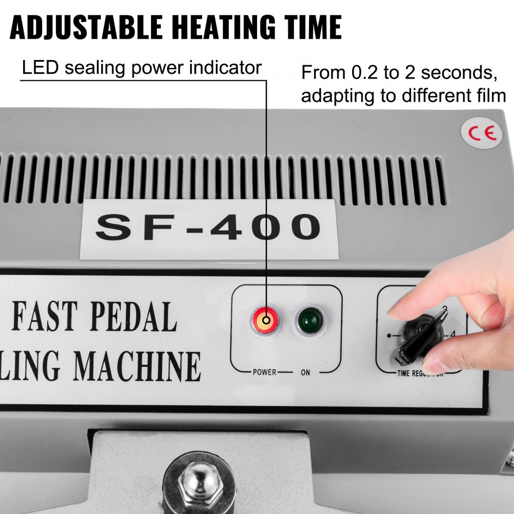 VEVOR Pedal Impulse Sealer Heat Sealer with Foot Pedal 16 inch/400 mm Bag Sealer