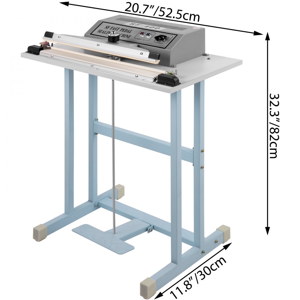 VEVOR Pedal Impulse Sealer Heat Sealer with Foot Pedal 16 inch/400 mm Bag Sealer