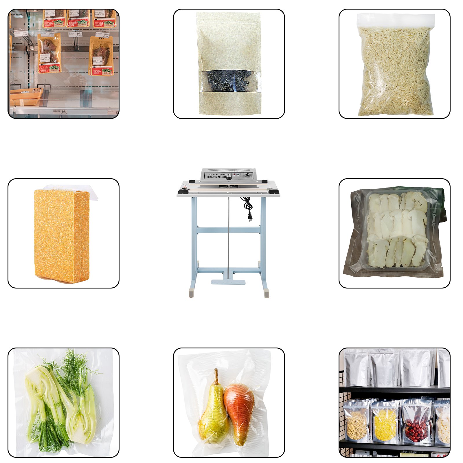 VEVOR Pedal Impulse Sealer Heat Sealer with Foot Pedal 16 inch/400 mm Bag Sealer