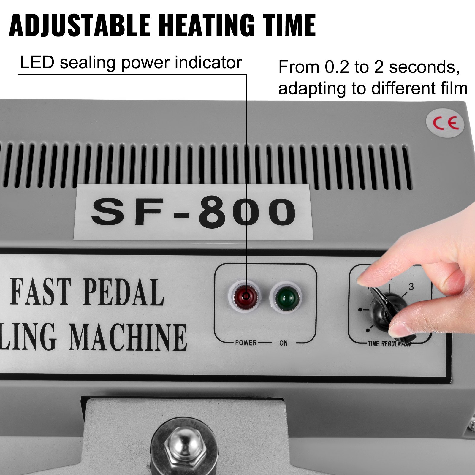 VEVOR 800mm Foot Pedal Plastic Bag Impulse Heat Sealer --3mm Sealing Width