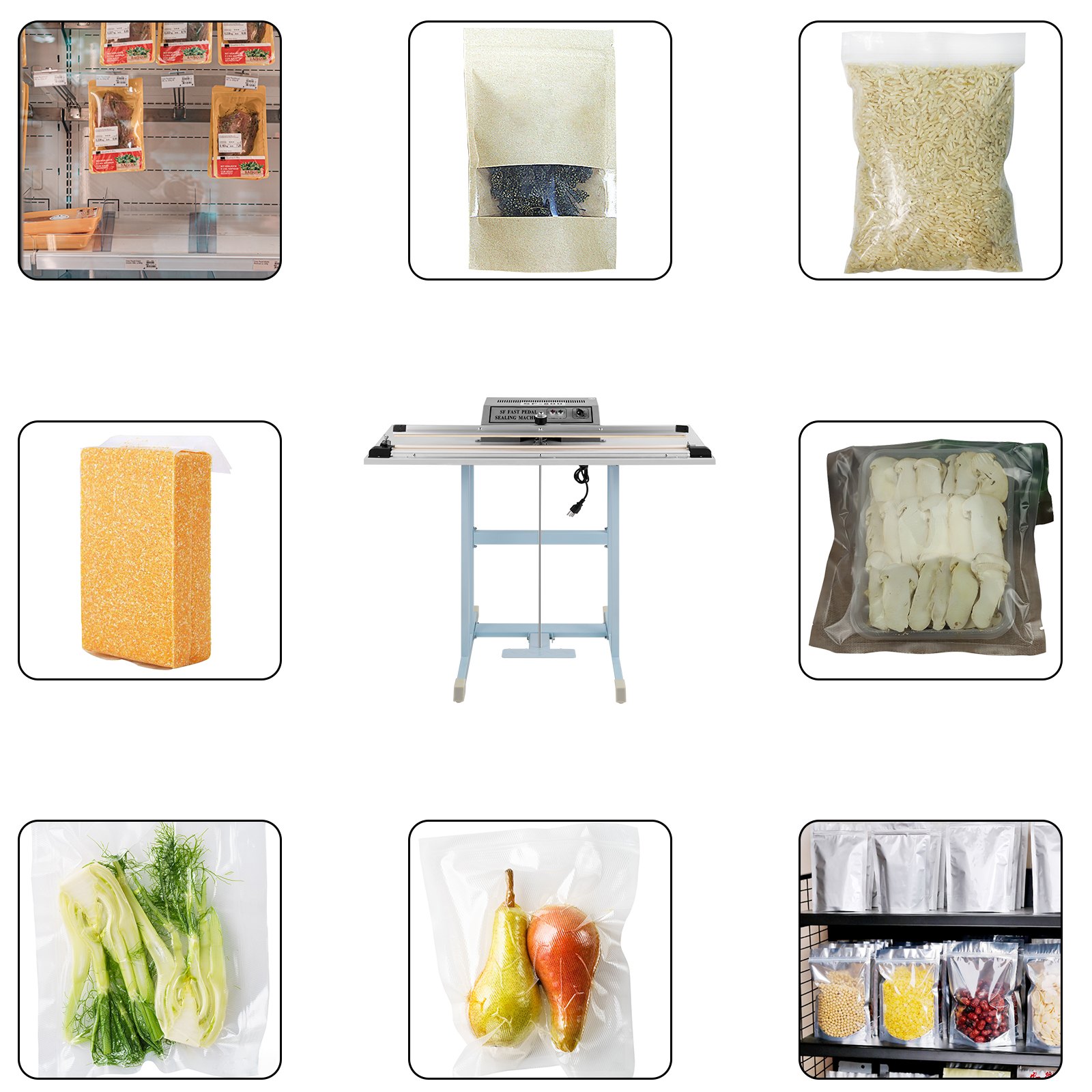 VEVOR 800mm Foot Pedal Plastic Bag Impulse Heat Sealer --3mm Sealing Width