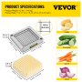 VEVOR Replacement Chopper Blade, 1/4 inch, 3 PCS French Fry Blade Assembly with 6 Extra Knives, Stainless Steel Dicer Parts and Push Block for Cutting Potatoes Carrots Onions Cucumbers Mushrooms