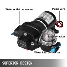 VEVOR Diaphragm Water Pressure Pump FL-30 Water Pressure Pump 12V Diaphragm Water Pump High Pressure 1.17 Bar Self Priming Water Pump