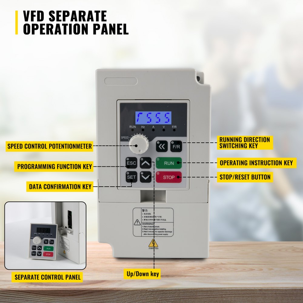 VEVOR 2.2KW CNC Air Cooled Spindle Motor Kits ER20 24000 RPM 220V VFD 80mm Clamp