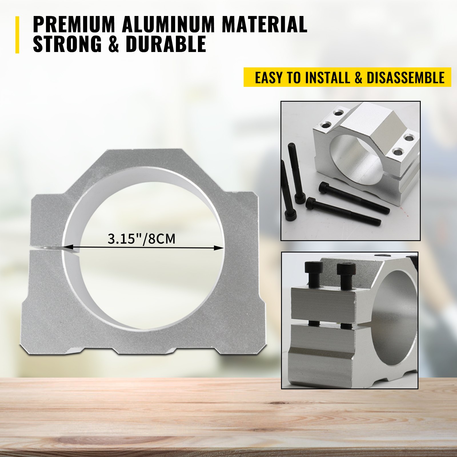 VEVOR 2.2KW CNC Air Cooled Spindle Motor Kits ER20 24000 RPM 220V VFD 80mm Clamp