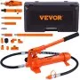 VEVOR porta power 4 ton hydraulic jack set with various components and carrying case.