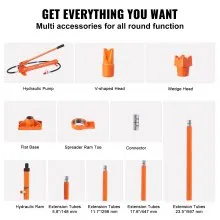 VEVOR 20 Ton Hydraulic Jack Air Pump Lift Ram Body Frame Porta Power Repair Kits