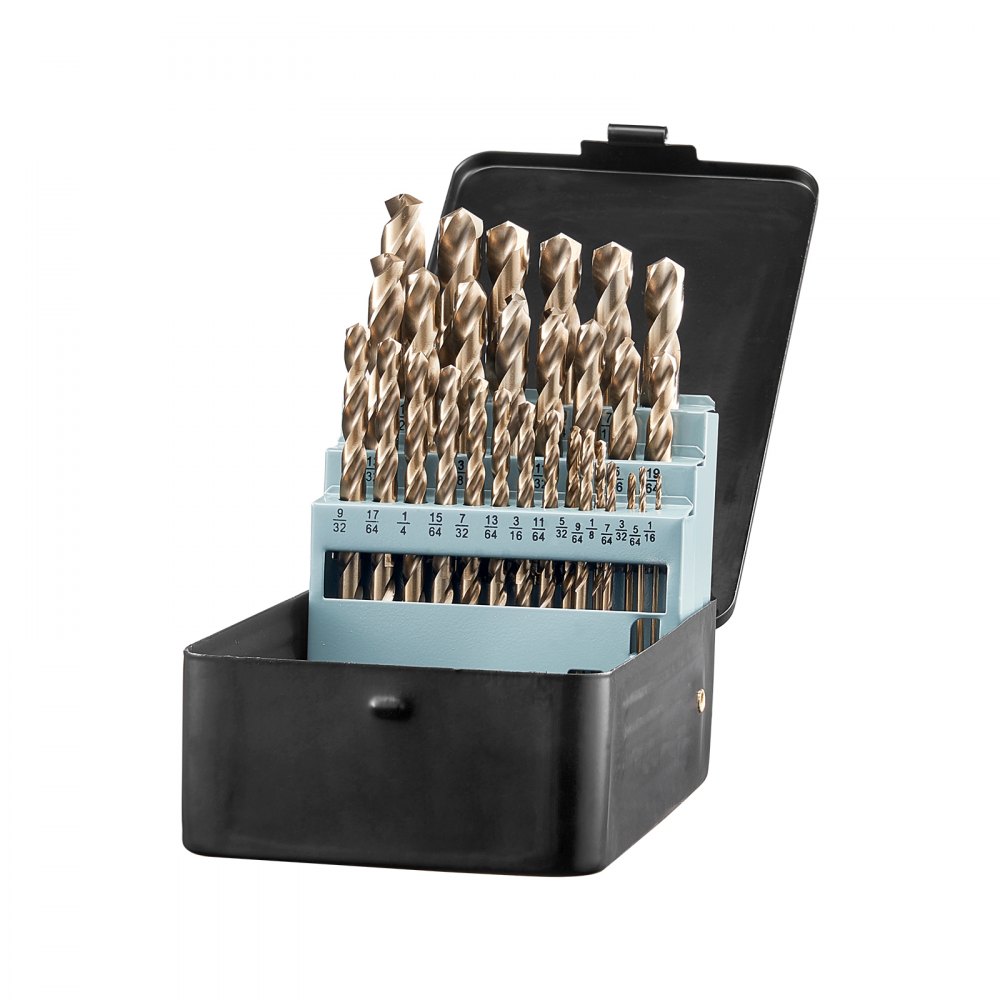 VEVOR Cobalt Drill Bit Set, 29 Pcs, M35 High Speed Steel Cobalt Drill Bits with Storage Case, for Drilling Metal, Stainless Steel, Aluminum Alloy, Wood, Plastic, for Professional Work and Home DIY