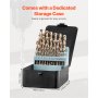 Cobalt Drill Bit Set 29 Pcs M35 High Speed Steel Cobalt Drill Bits Storage Case