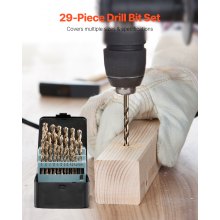 Cobalt Drill Bit Set 29 Pcs M35 High Speed Steel Cobalt Drill Bits Storage Case